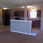 View of kitchen from upstairs living room